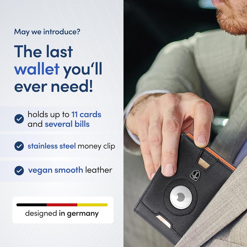 TRAVANDO AirTag* Wallet Mens Wallet with Money Clip Air Tag Wallet Card Holder RFID Blocking Bifold Gifts for Men - Image 3